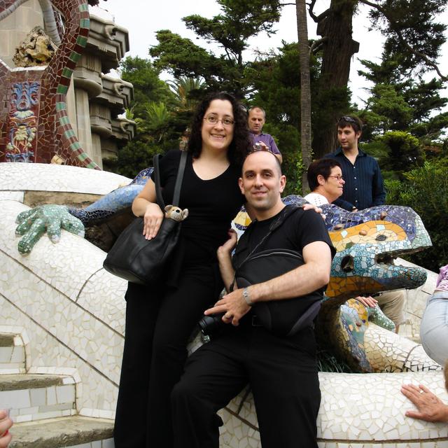 Us with Gaudi Dragon, Parc Guell