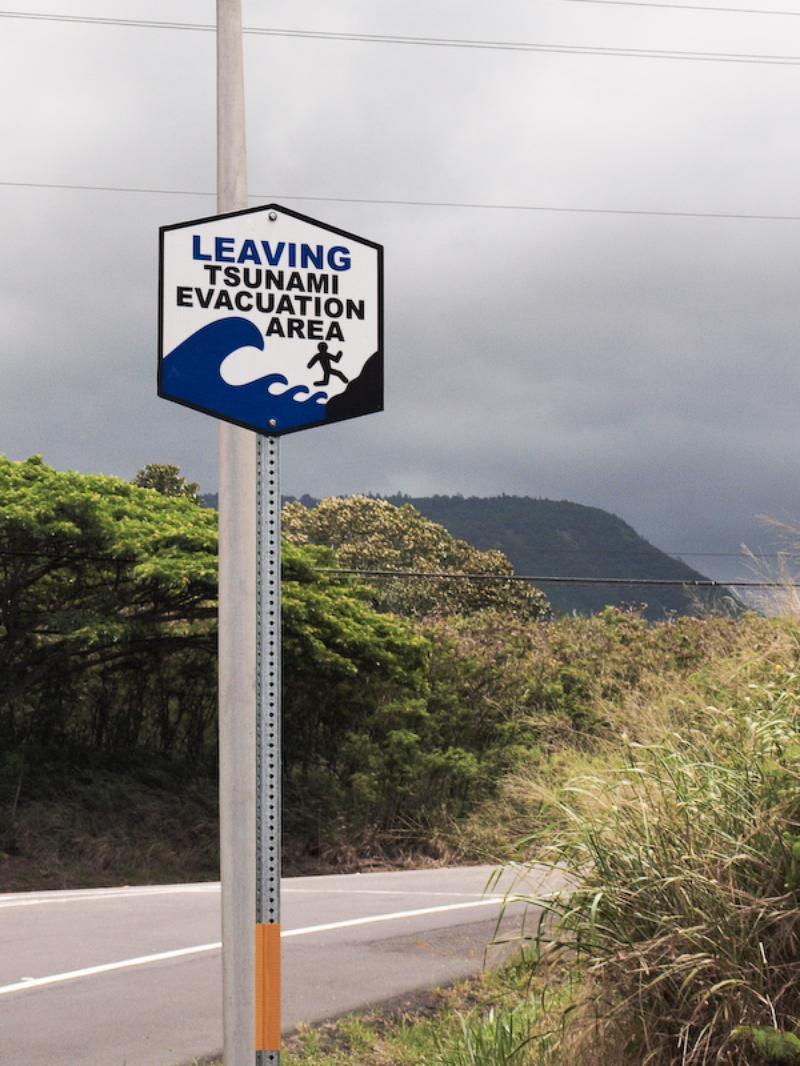 Tsunami Evacuation Area, Punalu'u, Big Island