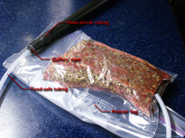 Vacuum attachment for home preparation of cryovaced foods